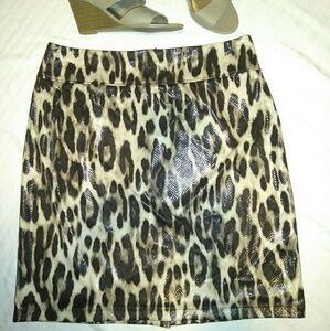 Beautiful women's shiny cheetah print skirt
